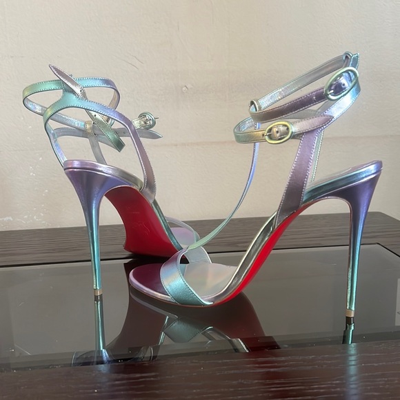Christian Louboutin Shoes - Christian louboutin 100 holograph t-strap sandals